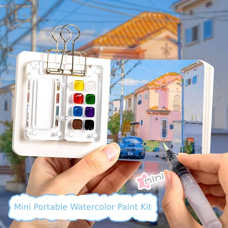 Mini paint set for travel, gift for kids, portable pocket paint kit